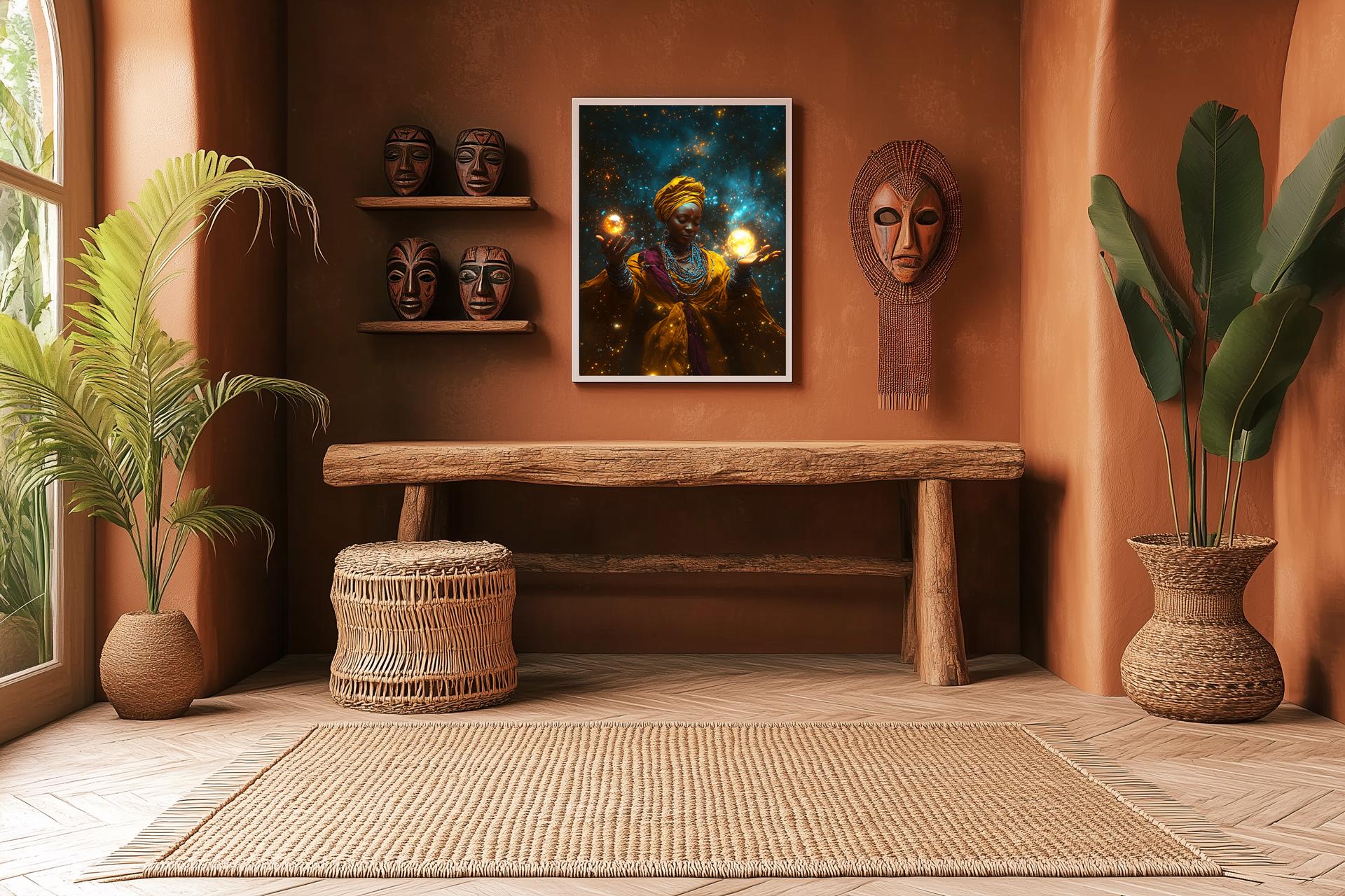Nana Buluku: The Great Mother of Cosmic Balance - Framed Matte Poster