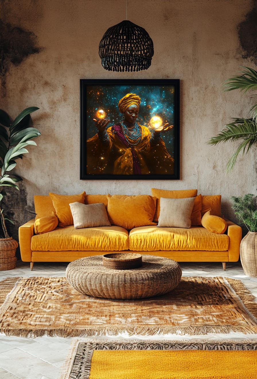 Nana Buluku: The Great Mother of Cosmic Balance - Framed Matte Poster