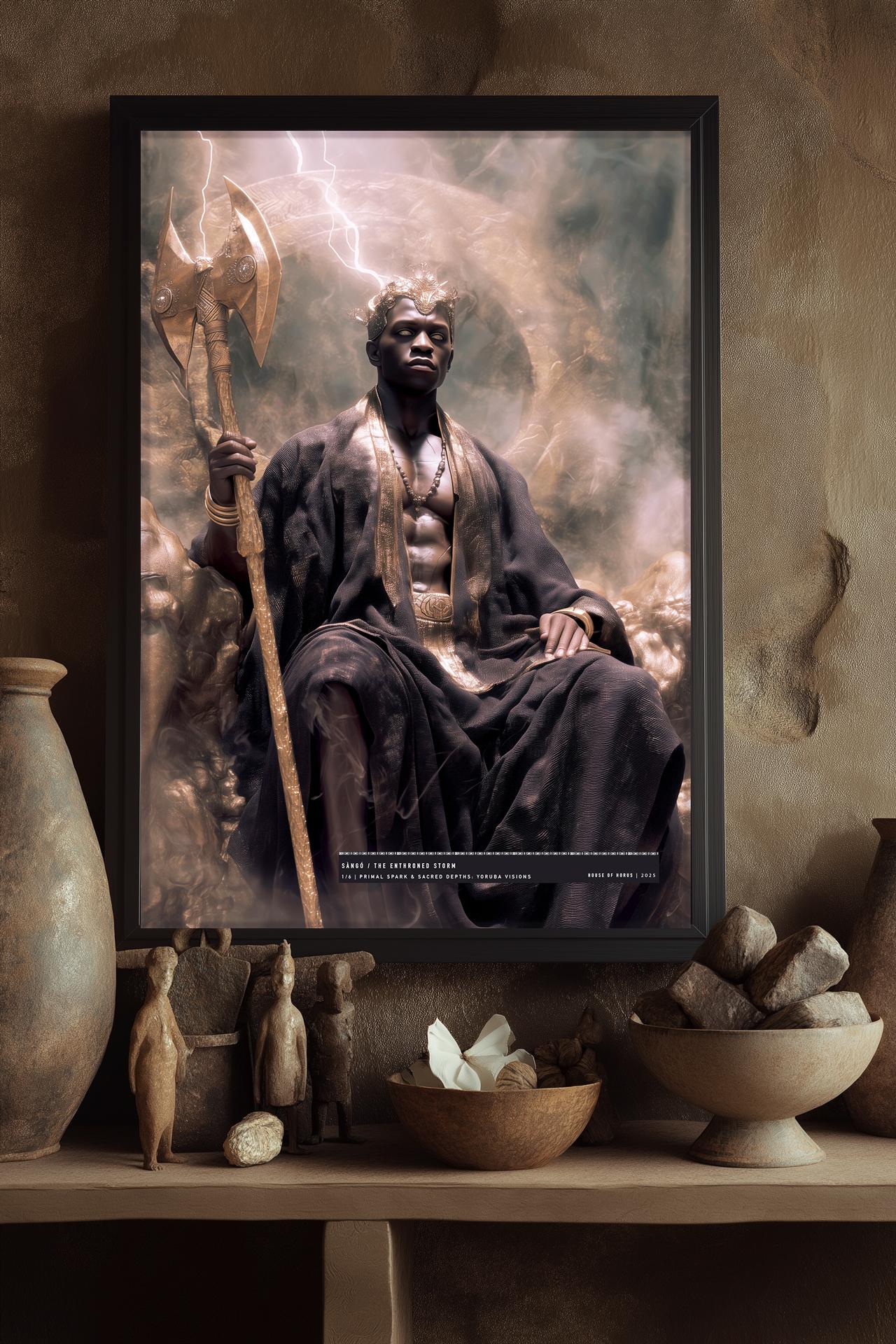 Shango: The Enthroned Storm – Framed Matte Poster
