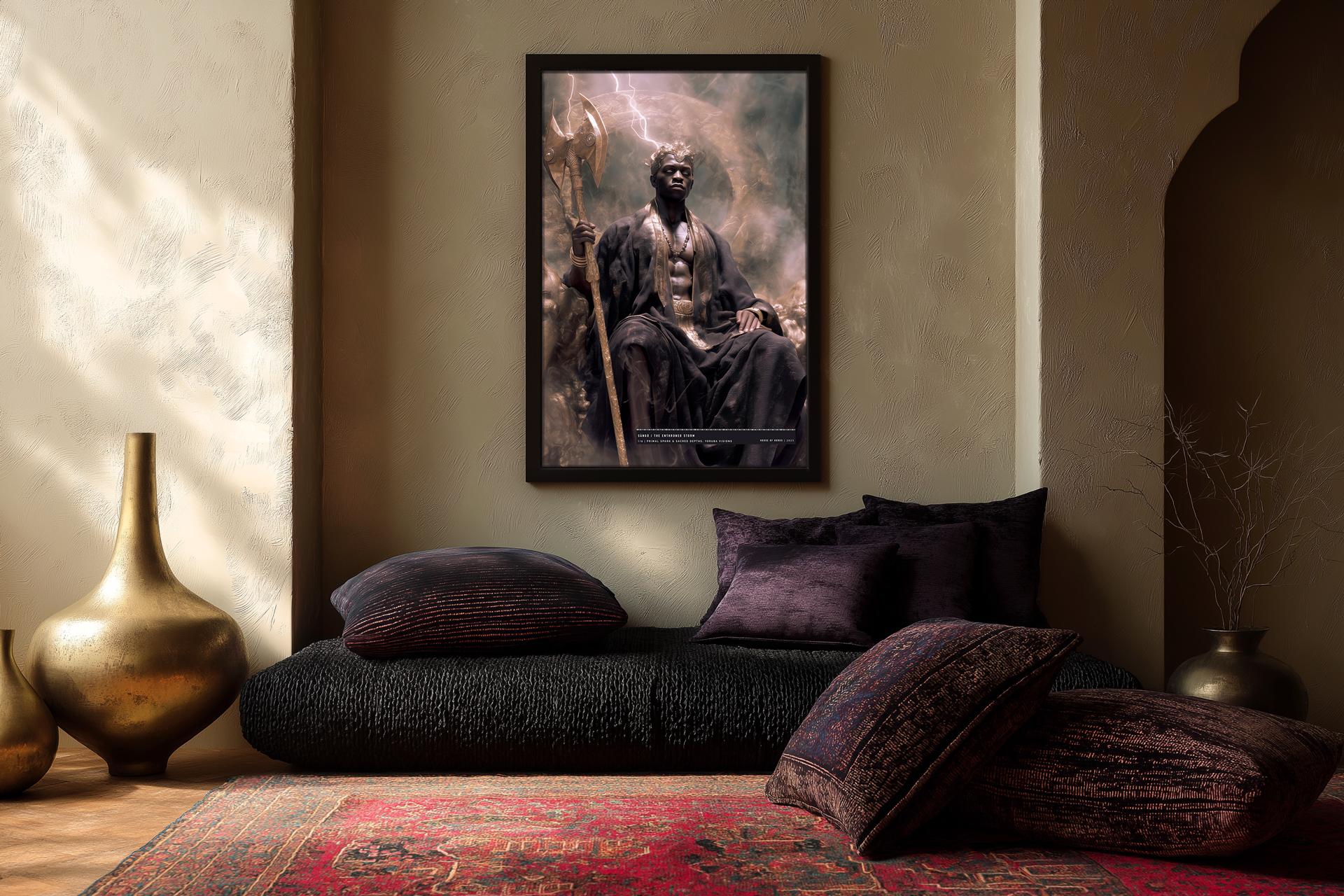 Shango: The Enthroned Storm – Framed Matte Poster